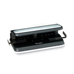 32-Sheet Lever Handle Heavy-Duty Two- To Seven-Hole Punch, 9/32" Holes, Black