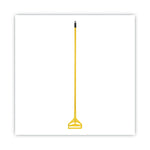 Quick Change Side-Latch Plastic Mop Head Handle, 60" Aluminum Handle, Yellow