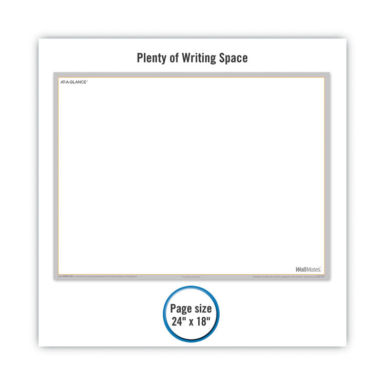 Wallmates Self-Adhesive Dry Erase Writing/planning Surface, 36 X 24, White/gray/orange Sheets, Undated