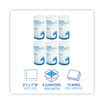 Quat-Based Disinfecting Wipes, 7 x 8, Fresh Scent, 75/Canister, 6 Canisters/Carton