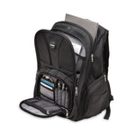 Contour Laptop Backpack, Fits Devices Up to 17", Ballistic Nylon, 15.75 x 9 x 19.5, Black