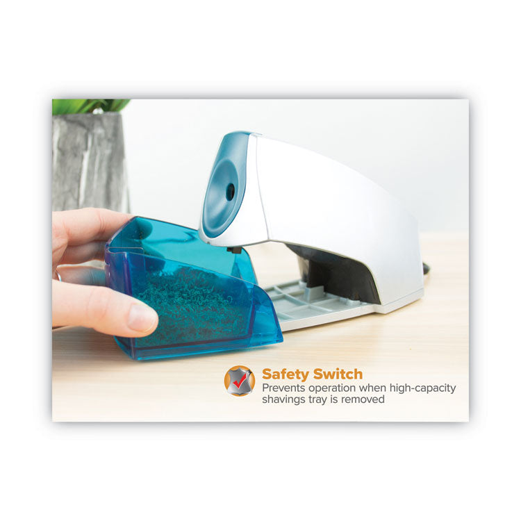 Personal Electric Pencil Sharpener, Ac-Powered, 4.25 X 8.4 X 4, Blue