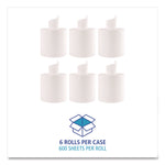 Center-Pull Roll Towels, 2-Ply, 10 x 7.6, White, 600/Roll, 6/Carton