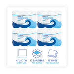 Quat-Based Disinfecting Wipes, 7 x 8, Fresh Scent, 75/Canister, 12 Canisters/Carton