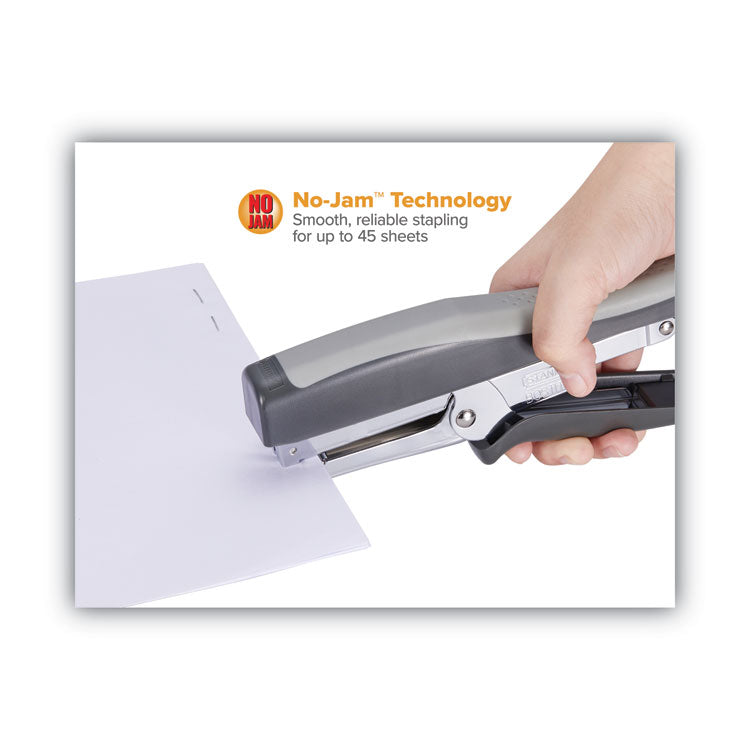Standard Plier Stapler, 20-Sheet Capacity, 0.25" Staples, 2.5" Throat, Black/gray