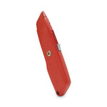 Interlock Safety Utility Knife with Self-Retracting Round Point Blade, 5.63" Metal Handle, Red Orange
