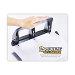 40-Sheet Ez Squeeze Three-Hole Punch, 9/32" Holes, Black/silver