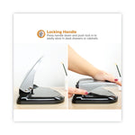 40-Sheet Ez Squeeze Three-Hole Punch, 9/32" Holes, Black/silver