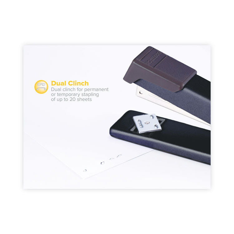 Classic Metal Stapler, 20-Sheet Capacity, Black