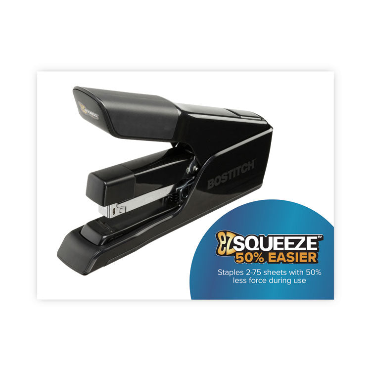 Ez Squeeze 75 Stapler, 75-Sheet Capacity, Black