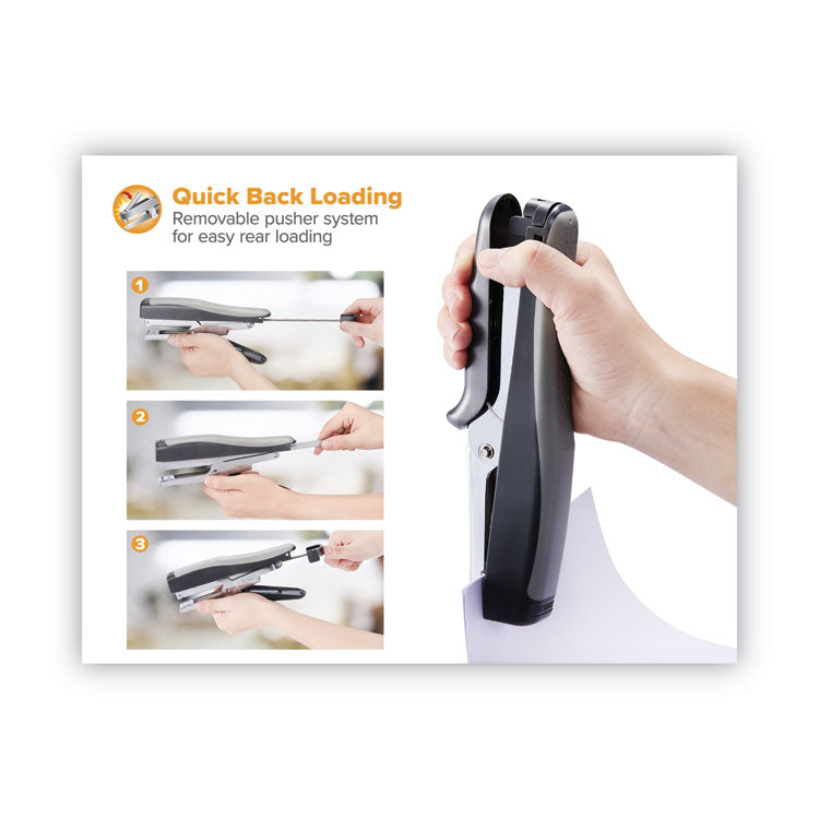 Standard Plier Stapler, 20-Sheet Capacity, 0.25" Staples, 2.5" Throat, Black/gray