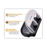 40-Sheet Ez Squeeze Three-Hole Punch, 9/32" Holes, Black/silver