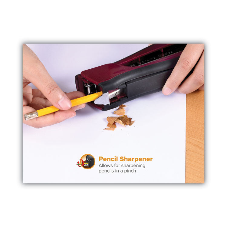 Dynamo Stapler, 20-Sheet Capacity, Wine Metallic