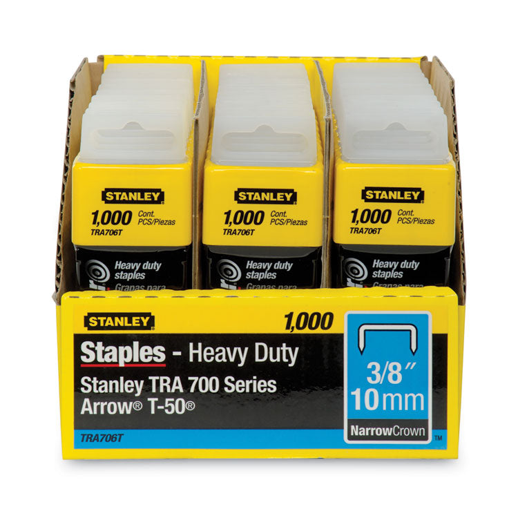 Sharpshooter Heavy-Duty Tacker Staples, 0.38" Leg, 0.5" Crown, Steel, 1,000/box