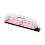 12-Sheet EZ Squeeze InCourage Three-Hole Punch, Breast Cancer Awareness, 9/32" Holes, Pink