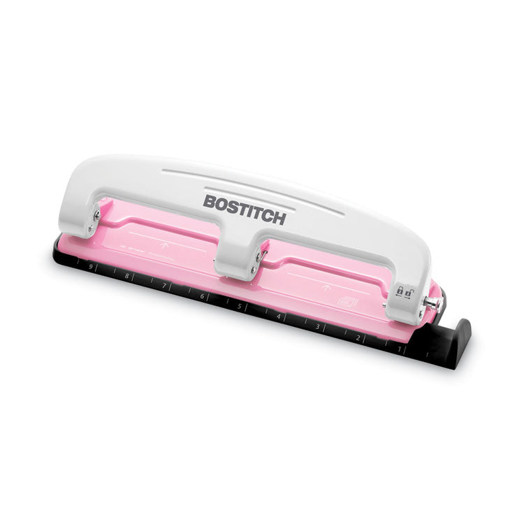 12-Sheet EZ Squeeze InCourage Three-Hole Punch, Breast Cancer Awareness, 9/32" Holes, Pink