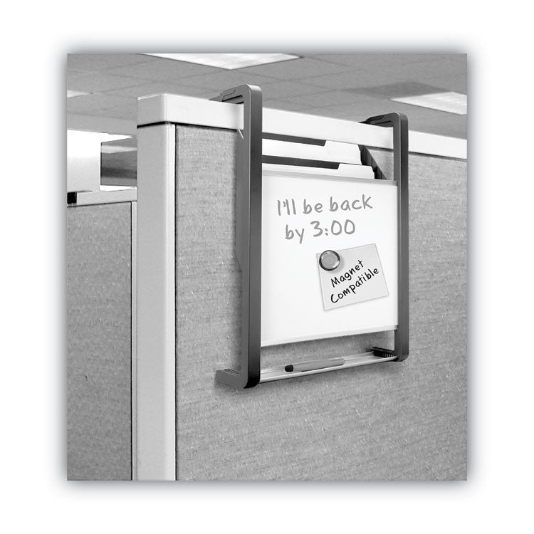 Hanging File Pocket with Dry Erase Board, 3 Sections, Letter Size, 15" x 4", x 20", Black