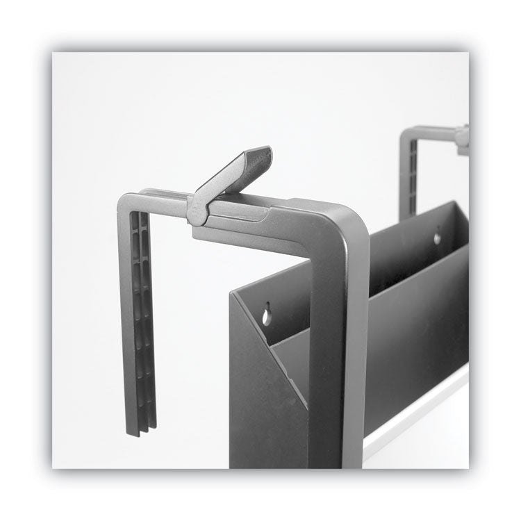 Hanging File Pocket with Dry Erase Board, 3 Sections, Letter Size, 15" x 4", x 20", Black