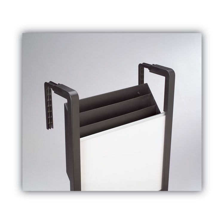 Hanging File Pocket with Dry Erase Board, 3 Sections, Letter Size, 15" x 4", x 20", Black