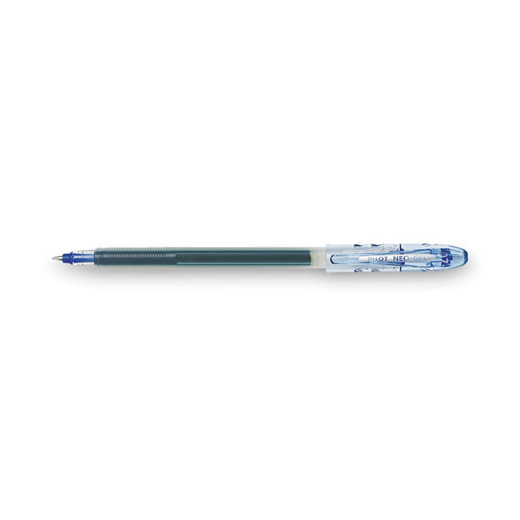 Neo-Gel Gel Pen, Stick, Fine 0.7 mm, Blue Ink, Translucent Blue Barrel, Dozen