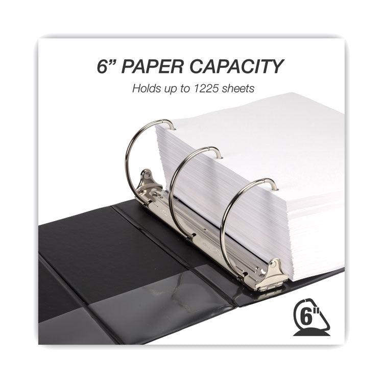 Nonstick D-Ring View Binder, 3 Rings, 6" Capacity, 11 X 8.5, Black