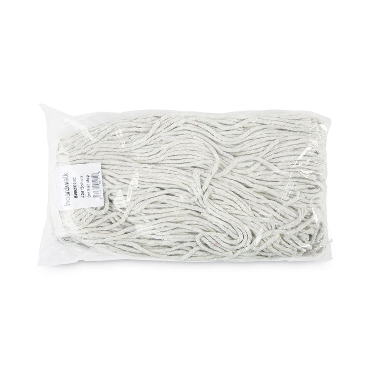 Cut-End Wet Mop Head, Cotton, No. 24, White 12/carton