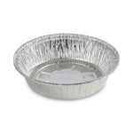 Round Aluminum To-Go Containers, 250 Gauge, 24 oz, 7" Diameter x 1.47" h, Silver, 500/Carton