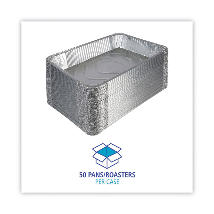 Aluminum Steam Table Pans, Full-Size Deep, 620 Gauge, 3.19" Deep, 12.81 x 20.75, 50/Carton