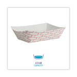Paper Food Baskets, 2.5 Lb Capacity, Red/white, 500/carton