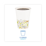 Deerfield Printed Paper Hot Cups, 12 oz, 50/Sleeve, 20 Sleeves/Carton