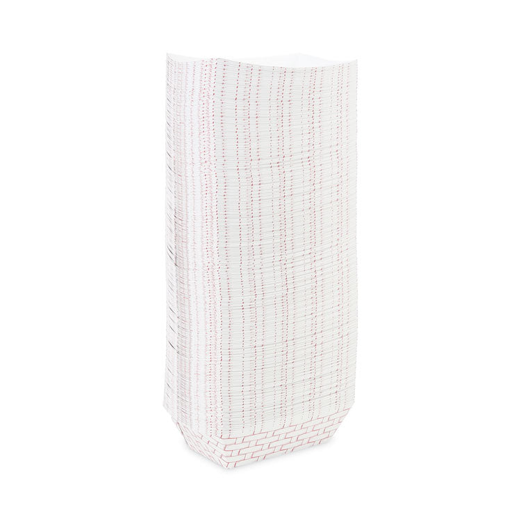 Paper Food Baskets, 3 Lb Capacity, Red/white, 500/carton