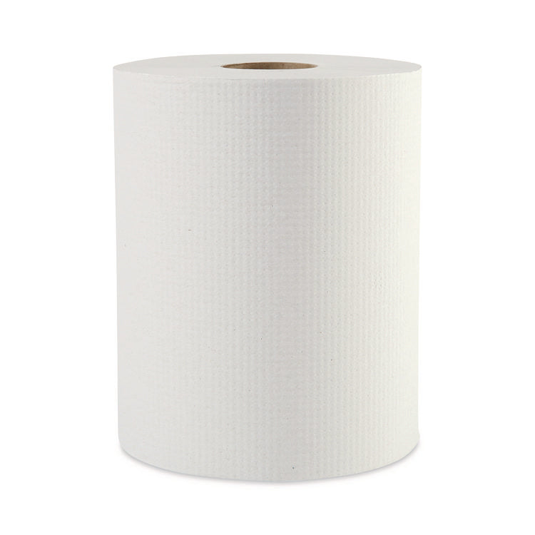 Hardwound Paper Towels, 1-Ply, 8" X 600 Ft, White, 2" Core, 12 Rolls/carton