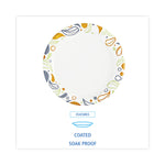 Deerfield Printed Paper Plates, 6" dia, Coated/Soak Proof, White/Yellow/Green/Purple, 250/Pack, 4 Packs/Carton