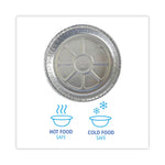 Round Aluminum To-Go Containers, 300 Gauge, 48 oz, 9" Diameter x 1.66" h, Silver, 500/Carton