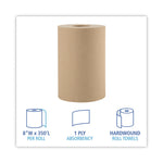 Hardwound Paper Towels, 1-Ply, 8" x 350 ft, Natural, 12 Rolls/Carton
