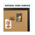 Cork Bulletin Board with Black Frame, 17" x 11", Tan Surface, Black Fiberboard (MDF) Frame