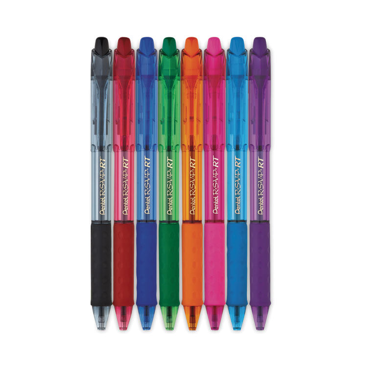 R.s.v.p. Rt Ballpoint Pen, Retractable, Medium 1 Mm, Assorted Ink Colors, Clear Barrel, 8/pack