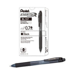 EnerGel-X Gel Pen, Retractable, Medium 0.7 mm, Black Ink, Smoke/Black Barrel, Dozen