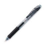 EnerGel-X Gel Pen, Retractable, Fine 0.5 mm, Black Ink, Clear/Black Barrel, Dozen