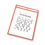 Reusable Dry Erase Pockets, Super Heavy-Duty, Top Load 9 x 12 Insert, Clear Front, Assorted Neon Border, 10/Pack