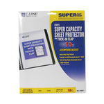 Super Capacity Sheet Protectors with Tuck-In Flap, Super Heavy-Duty, Side: 3-Hole Punched, 8.5 x 11 Insert, Clear, 10/Pack