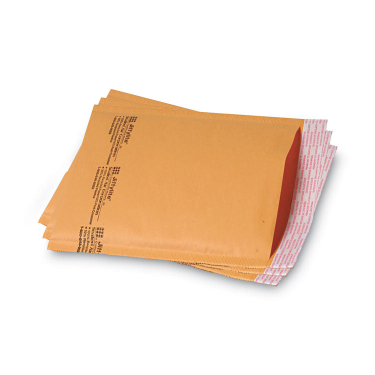 Jiffylite Self-Seal Bubble Mailer, #0, Barrier Bubble Air Cell Cushion, Self-Adhesive Closure, 6 x 10, Brown Kraft, 25/CT
