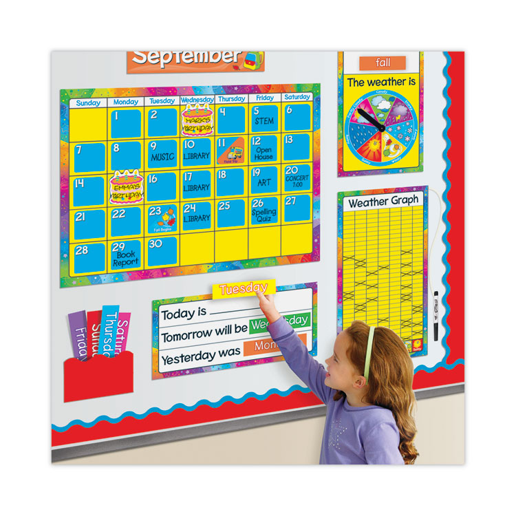 Year Around Calendar Bulletin Board Set, 12-Month Calendar, 22" x 17", Assorted Colors, 106/Set