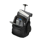 Rolling Backpack, Fits Devices Up to 15.6", Polyester, 14 x 8 x 21, Black/Charcoal