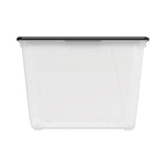 Storage Tote, 16 Gal, 22.7" X 18.25" X 12.86", Clear/black