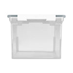 Portable File Tote With Locking Handles, Letter/legal Files, 18.5" X 14.25" X 10.88", Clear/silver