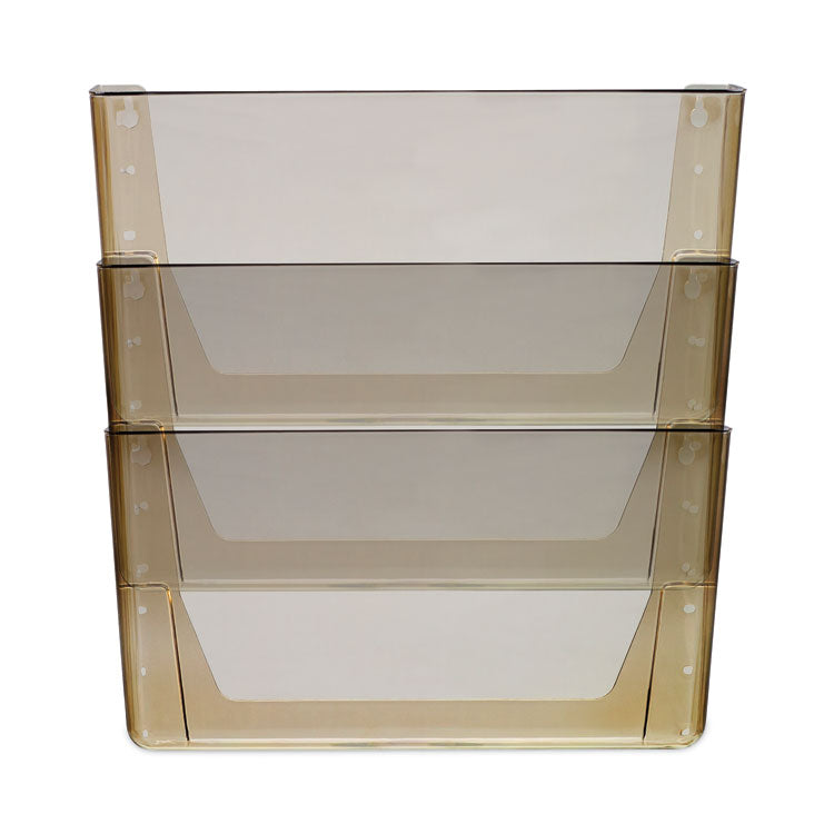 Wall File, 3 Sections, Letter Size, 13" x 4" x 14", Smoke, 3/Set