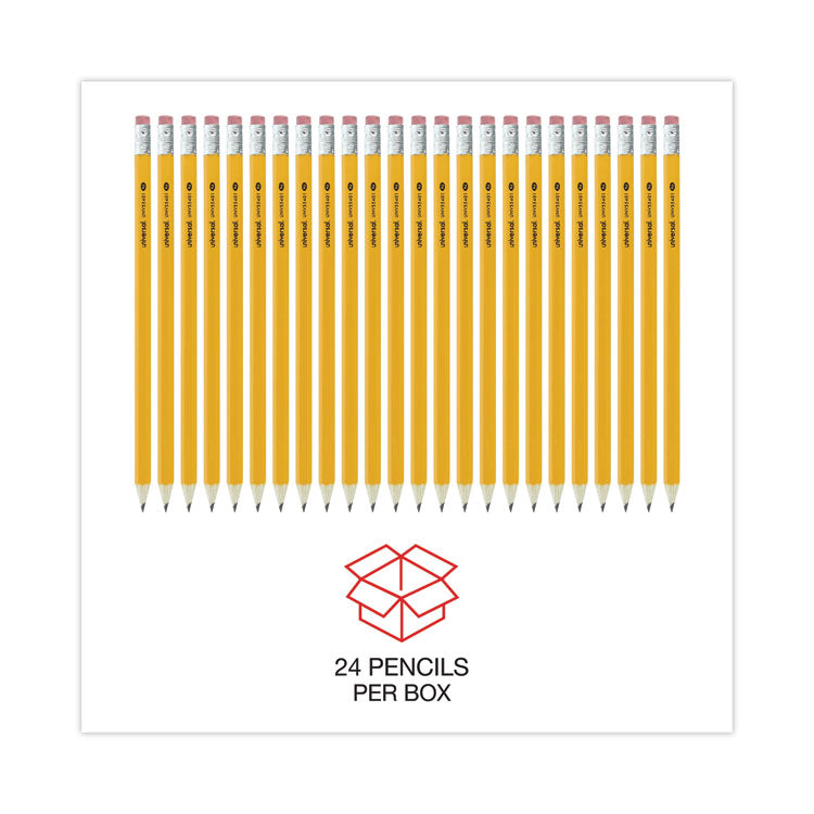 #2 Pre-Sharpened Woodcase Pencil, Hb (#2), Black Lead, Yellow Barrel, 24/pack