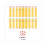 #2 Pre-Sharpened Woodcase Pencil, Hb (#2), Black Lead, Yellow Barrel, 72/pack