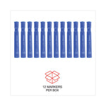 Chisel Tip Permanent Marker, Broad Chisel Tip, Blue, Dozen